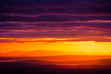 LE-AM-LA-22         Sunset And Stormy Clouds, From Cadillac Mountain, Acadia National Park, Maine