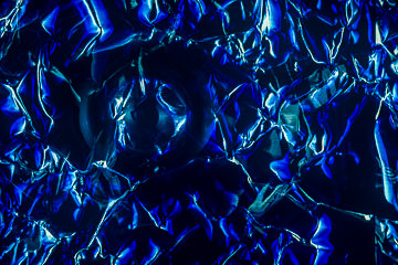 Close-up pattern of wrinkled aluminum foil