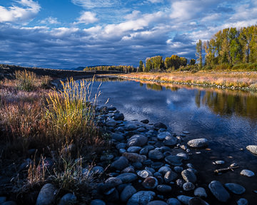 LE-AM-LA-005         Early Morning At Schwabacher Landing, Grand Teton National Park, Wyoming