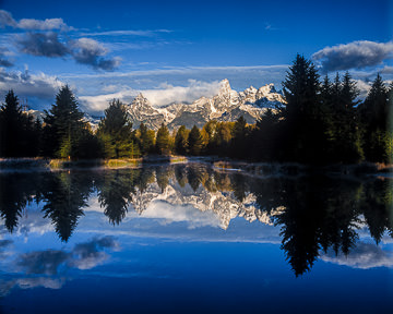 LE-AM-LA-017         Reflections At Schwabacher Landing, Grand Teton National Park, Wyoming