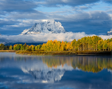 AM-LA-018         Fall Reflections At Jackson Lake, Grand Teton NP, Wyoming