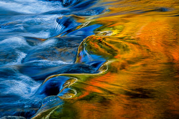 LE-AM-MIS-006         Autumn Colors Reflecting On Cascading Water, New Hampshire