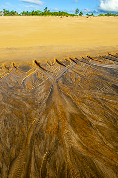 BR-LA-28         Designs In The Sand, Beach At Mogiqucaba, Bahia, Brazil