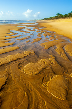 BR-LA-75         Designs In The Sand, Beach At Mogiquicaba, Bahia, Brazil