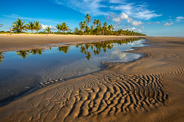 LE-BR-LA-117         Reflections At The Beach, Praia De Mogiquiçaba, Southern Coast Of Bahia, Brazil