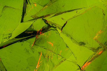 VID-21         Vidrio - Broken Glass Abstract In Green
