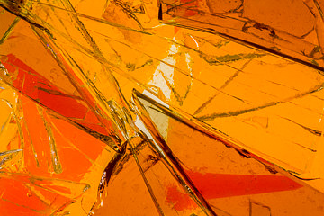VID-22         Vidrio - Broken Glass Abstract In Orange