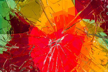 VID-26         Vidrio - Broken Glass Abstract In Multicolor
